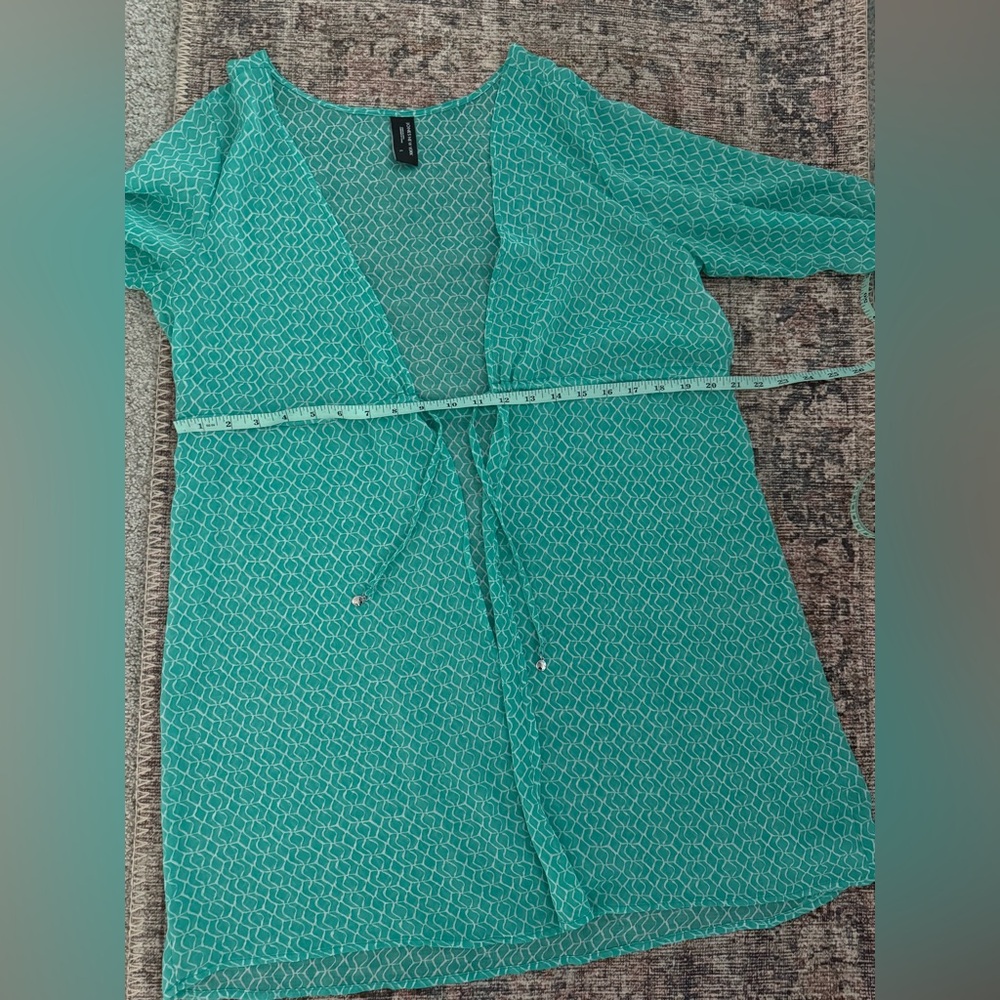 Jones New York Teal Swim Coverup Size Large - Picture 3 of 3